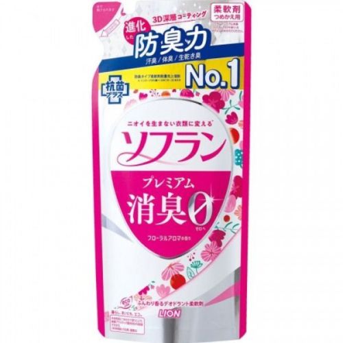 Lion SOFLAN Premium Deodorizer Zero Кондиционер для защиты от запаха (Аромат роз) (рефил) 420мл