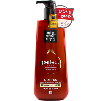Mise En Scene Perfect Serum Shampoo Super Rich Шампунь для поврежденных волос 680мл