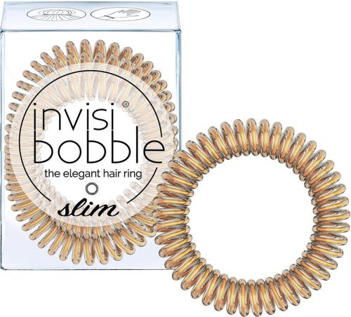 Invisibobble SLIM Bronze Me Pretty Резинка-браслет для волос (мерцающий бронзовый) 3шт