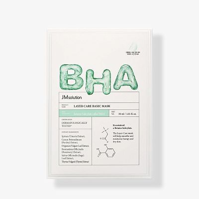 Тканевая маска с BHA-кислотой для проблемной кожи JMSolution Layer Care Basic Mask 1шт