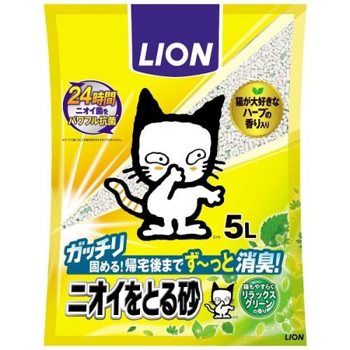 Lion Наполнитель бентонитовый для кошачьего туалета с ароматом зелени 5л