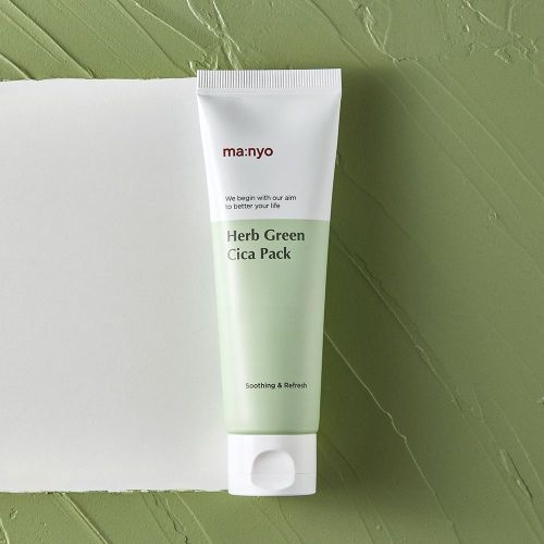 Manyo Herb Green Cica Pack Глиняная успокаивающая маска с зелёным чаем 75мл УЦЕНКА