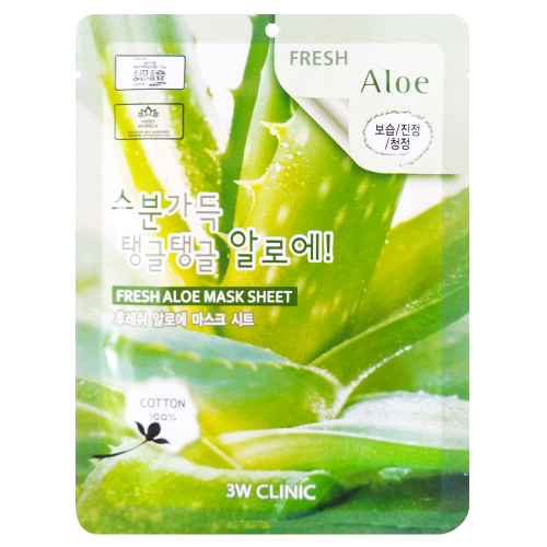3W Clinic Fresh Aloe Mask Sheet Тканевая маска для лица с экстрактом алоэ 23г