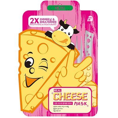 Mijin Real Cheese Brightening&Moisturizing Mask Осветляющая маска с ферментированным сыром 1шт