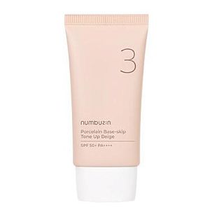 Numbuzin No.3 Porcelain Base-skip Tone Up Beige SPF50+ PA++++ Тональная основа с защитой от солнца 5