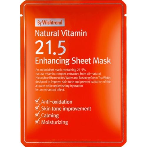 By Wishtrend Natural Vitamin 21,5% Enchancing Sheet Mask Витаминная антиоксидантная тканевая маска