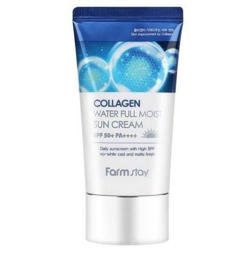 Farmstay Collagen Water Full Moist Sun Cream  Увлажняющий солнцезащитный крем с коллагеном SPF50+/PA