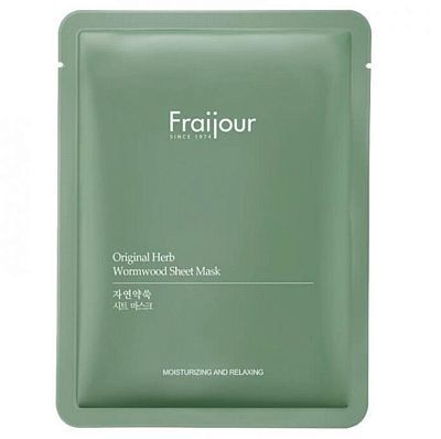 Fraijour Original Herb Wormwood Mask Успокаивающая тканевая маска для лица с полынью 23 мл УЦЕНКА