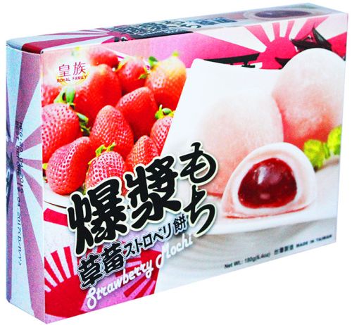 Royal Family Juicy Strawberry Mochi Рисовые пирожные моти с начинкой из клубники 180г