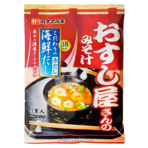 Hanamaruki Miso Soup Seafood Мисо суп быстрого приготовления со вкусом морепродуктов (3шт) 62.1г