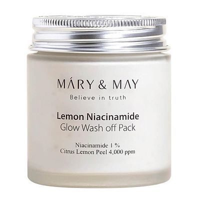MARY&MAY Lemon Niacinamide Glow Wash Off Pack Глиняная маска c ниацинамидом для сияния кожи 125г