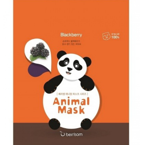 Berrisom Animal mask series - Panda Маска тканевая экстрактом ежевики 25мл