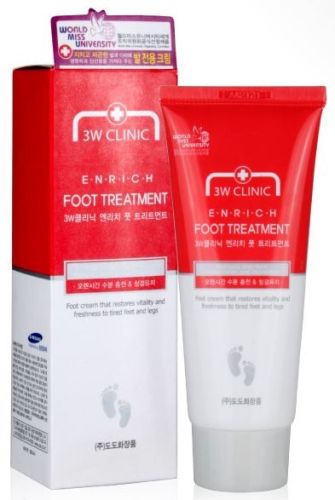3W Clinic Enrich Foot Treatment Крем для ног "Увлажнение и Питание" 100мл