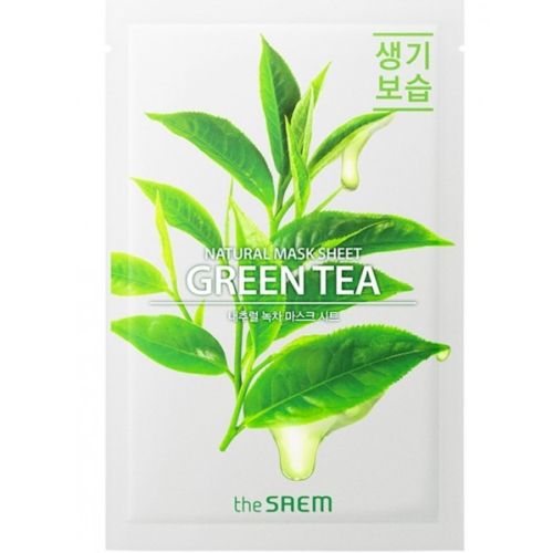The Saem Natural Green Tea Mask Sheet Тканевая маска с экстрактом зеленого чая 21мл