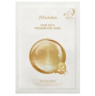 JMSolution Prime Gold Premium Foil Mask Трехслойная увлажняющая маска с коллоидным золотом 30мл