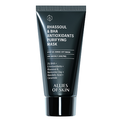 Allies Of Skin Rhassoul & Bha Antioxidants Purifying Mask Очищающая маска с глиной и BHA 50мл УЦЕНКА