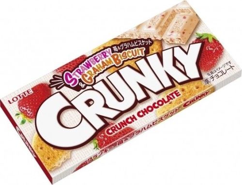 Lotte Crunky Шоколад хрустящий с клубникой и бисквитом 45г