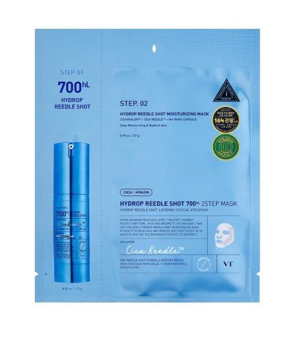 Усиленная увлажняющая маска с микроиглами VT Cosmetics Hydrop Reedle Shot 700hL 2 Step Mask
