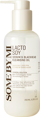 Двухфазное гидрофильное масло с соей Some By Mi Lacto Soy Sebum & Blackhead Cleansing Oil 200мл