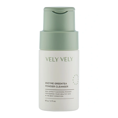 Vely Vely Enzyme Greentea Powder Cleanser Энзимная пудра для умывания с зеленым чаем 60 г УЦЕНКА