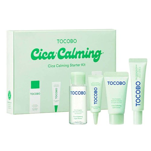 Успокаивающий набор миниатюр с экстрактом центеллы TOCOBO Cica Calming Travel Kit (30мл+5мл+15мл+10)