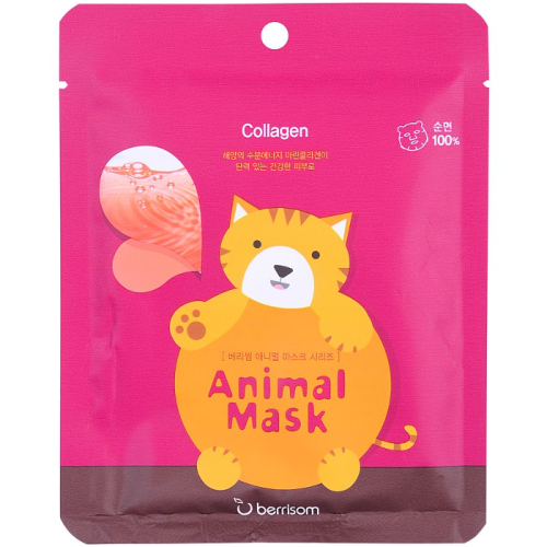 Berrisom Animal Mask Series - Cat Маска тканевая с морским коллагеном 25мл