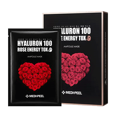 Medi-Peel Hyaluron 100 Rose Energy Tox Ампульная омолаживающая маска с розой 25г