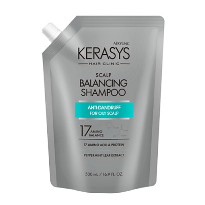 Kerasys Лечение кожи головы Шампунь для волос против перхоти и зуда (рефил) 500мл
