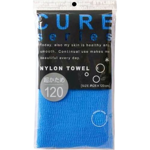 Ohe Corporation Cure Nylon Towel Super Hard Blue Мочалка для тела 28х110см (супержёсткая) 1шт