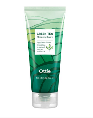 Ottie Green Tea Cleansing Foam Пенка для умывания с зеленым чаем 150мл