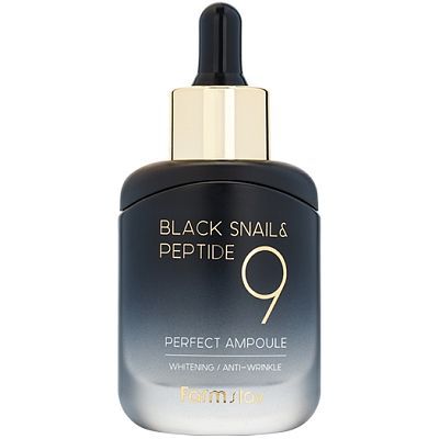 Farmstay Black Snail&Peptide9 Perfect Ampoule Омолаживающая сыворотка с пептидами и муцином улитки