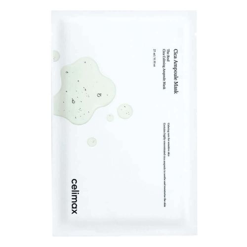 Celimax The Real Cica Calming Ampoule Mask Успокаивающая тканевая маска на основе центеллы 27мл