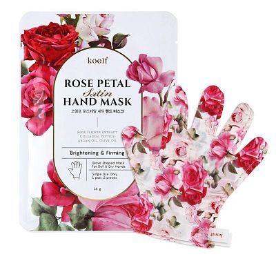 Petitfee Koelf Rose Petal Satin Hand Mask Маска-перчатки для рук с экстрактом розы 1 пара