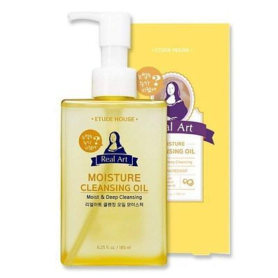 Etude House Real Art Moisture Cleansing Oil Гидрофильное масло для сухой кожи лица 185 мл УЦЕНКА