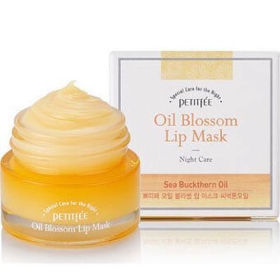 Petitfee Oil Blossom Lip Mask Ночная маска для губ c маслом облепихи 15мл