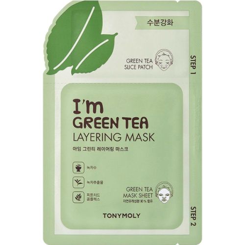 Tony Moly I'm Green Tea Layering Mask Тканевая маска с зелёным чаем 5г*18г