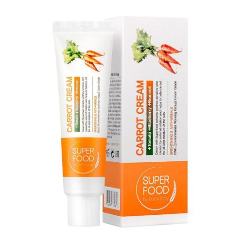 Farmstay Super Food Carrot Cream Антиоксидантный питательный крем с морковью 60г