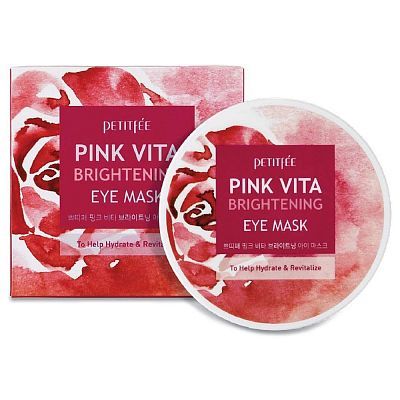 Petitfee Pink Vita Brightening Eye Mask Патчи с комплексом витаминов для сияния кожи 60штУценка