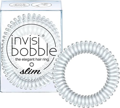 Invisibobble SLIM Crystal Clear Резинка-браслет для волос (прозрачная) 3шт
