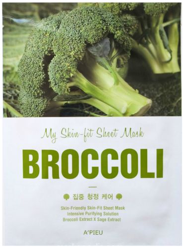 A'pieu My Skin-Fit Sheet Mask - Broccoli Тканевая маска для лица с брокколи 25г