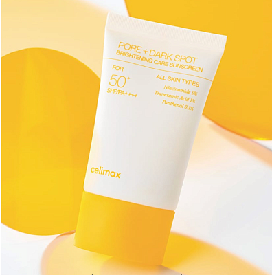 Осветляющий солнцезащитный крем Celimax Pore+Dark Spot Brightening Care Sunscreen SPF50+ PA++++ 50мл