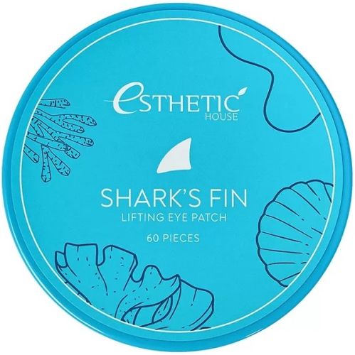 Esthetic House Shark's Fin Lifting Eye Patch Гидрогелевые патчи с экстрактом акульего плавника 60шт
