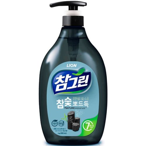 CJ Lion Chamgreen Kangwon Pine Charcoal Средство для мытья посуды и овощей с углем 1л