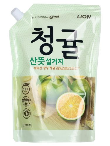 CJ Lion Unripe Green Tangerine Средство для мытья посуды, овощей и фруктов (Тангерин) 1.2 л