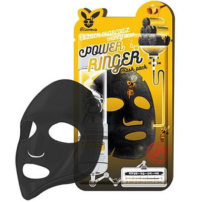 Elizavecca Black Charcoal Honey Deep Power Ringer Mask Pack Очищающая маска с древесным углем 1шт