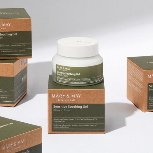 MARY&MAY Sensitive Soothing Gel Blemish Cream Успокаивающий гель-крем для проблемной кожи 70г фото 3