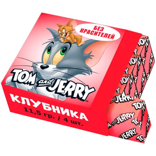 TOM and JERRY Жевательная конфета со вкусом Клубники 11.5г