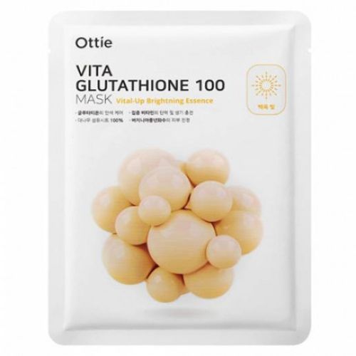 Ottie Vita Glutathione 100 Тканевая маска из 100% бамбукового полотна Глутатион и витамины 23г