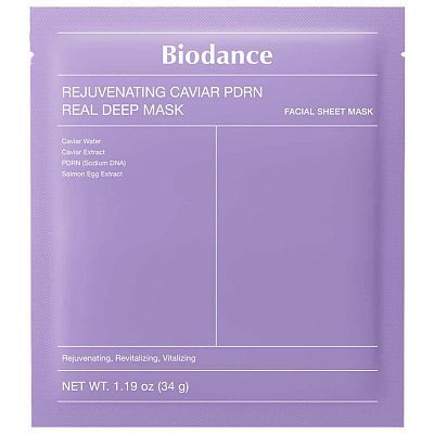 Ночная гидрогелевая маска с ПДРН и икрой Biodance Rejuvinating Caviar PDRN Real Deep Mask 34г