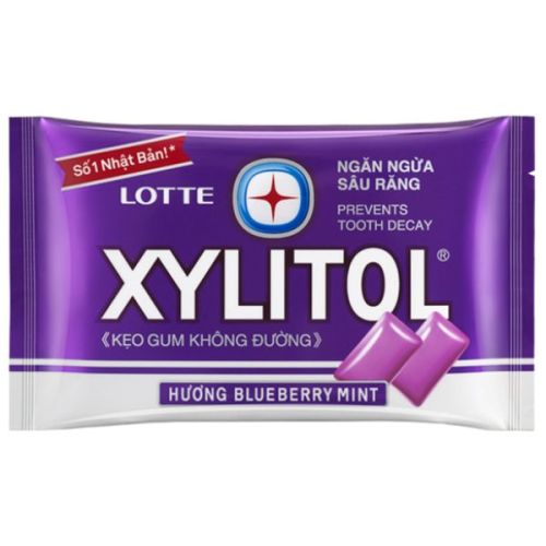 Lotte Xylitol Blueberry Mint Жевательная резинка со вкусом голубики и мяты 11.6г